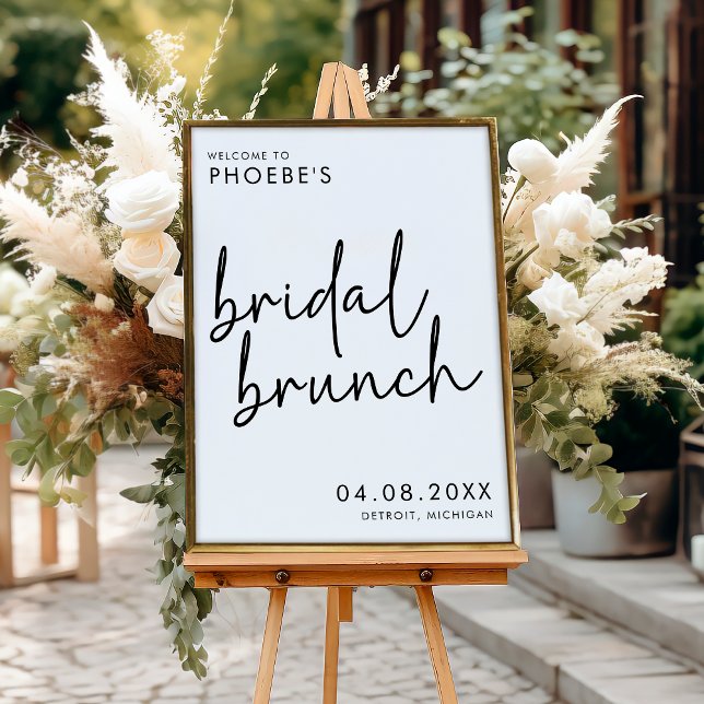 Black & White Minimalist Bridal Brunch Welcome Poster (Creator Uploaded)