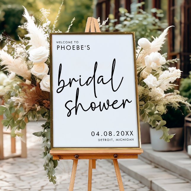 Black & White Minimalist Bridal Shower Welcome Poster (Creator Uploaded)