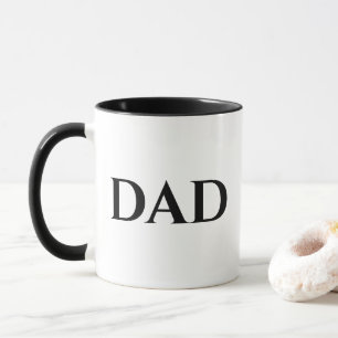 Black & White Minimalist Dad Personalized Mug