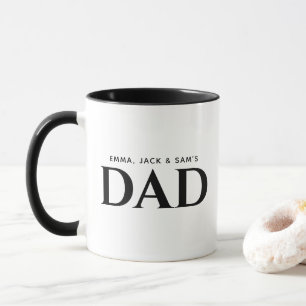 Black & White Minimalist Dad Personalized Mug 