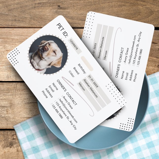 Black & White Minimalist Dog ID Card - Membership  Badge (Black & White Minimalist Dog ID Card - Membership Design  
)