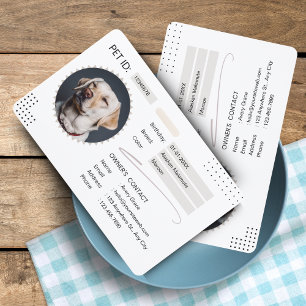 Black & White Minimalist Dog ID Card - Membership ID Badge
