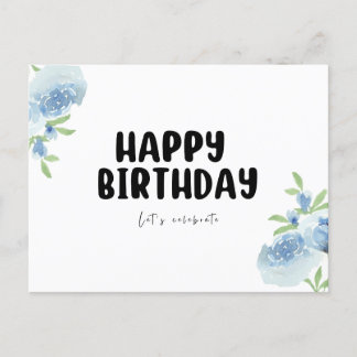 Black & White Minimalist Happy Birthday Postcards