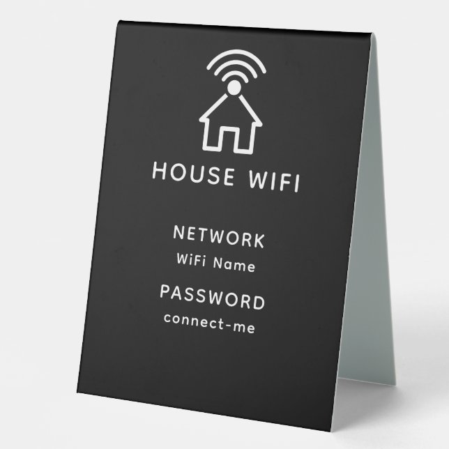 Black & White Minimalist House Wifi Password  (Front)