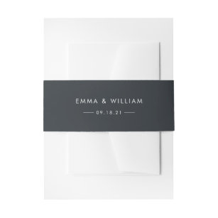Black & White Minimalist Invitation Belly Band 01