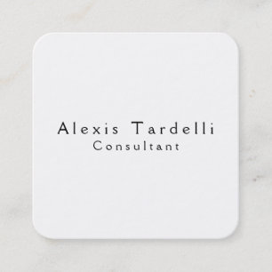 Black & White Minimalist Modern Professional Chic Square Business Card