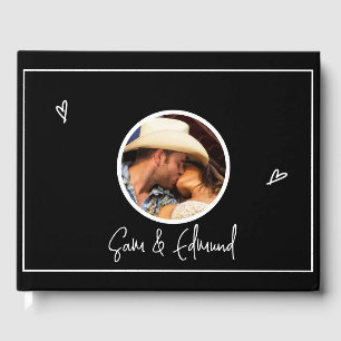 Black & White Minimalist - Photo- Guest Book