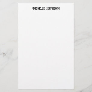 Black & White Minimalist Plain Classical Stationery