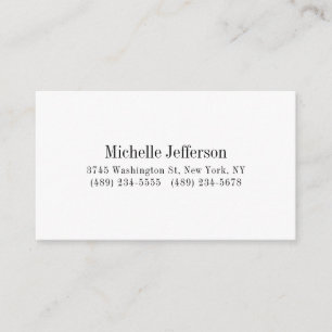 Black & White Minimalist Plain Modern Enclosure Card