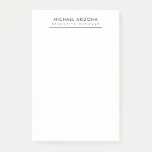 Black & White Minimalist Plain Modern Post-it Notes