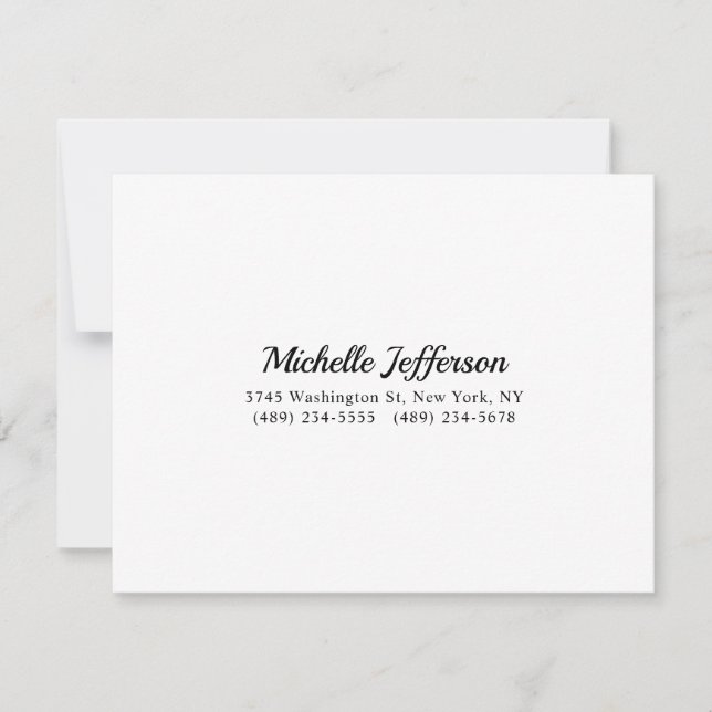 Black & White Minimalist Plain Modern RSVP Card (Front)