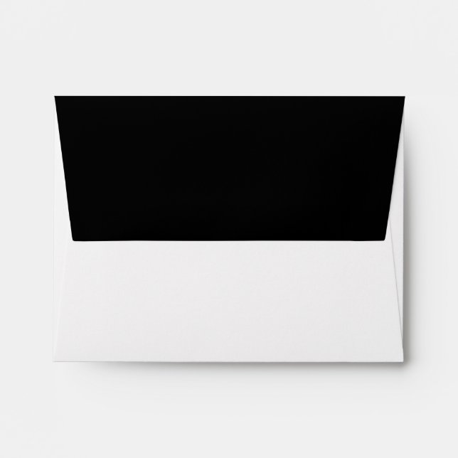 Black & White Minimalist Pre-Printed Address RSVP Envelope (Back (Top Flap))