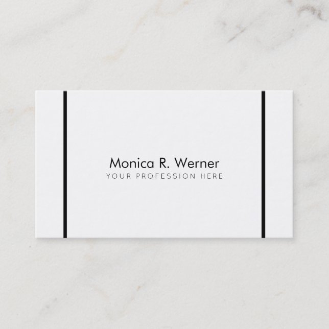 black/white minimalist professional modern business card (Front)