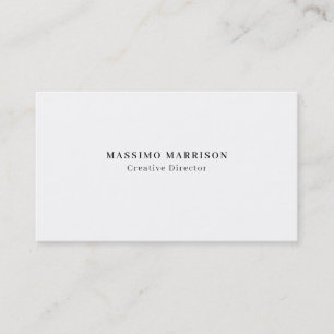 Black & White Minimalist Professional Plain Modern Business Card