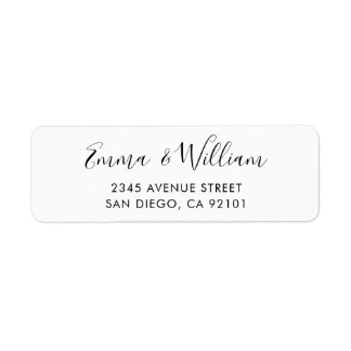 Black & White Minimalist Return Address Label 01
