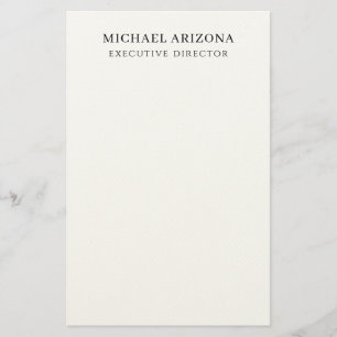 Black & White Minimalist Simple Chic Modern Plain Stationery