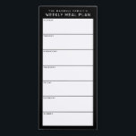 Black White Minimalist Simple Family Meal Planning Magnetic Notepad<br><div class="desc">Write your dinners on this magnetic note pad for an easy way to plan out the week's meals and stick it up on your fridge, pantry door or command centre. The simple, modern layout in graphic black and white with sans serif fonts will appeal to every visually organised meal planner....</div>