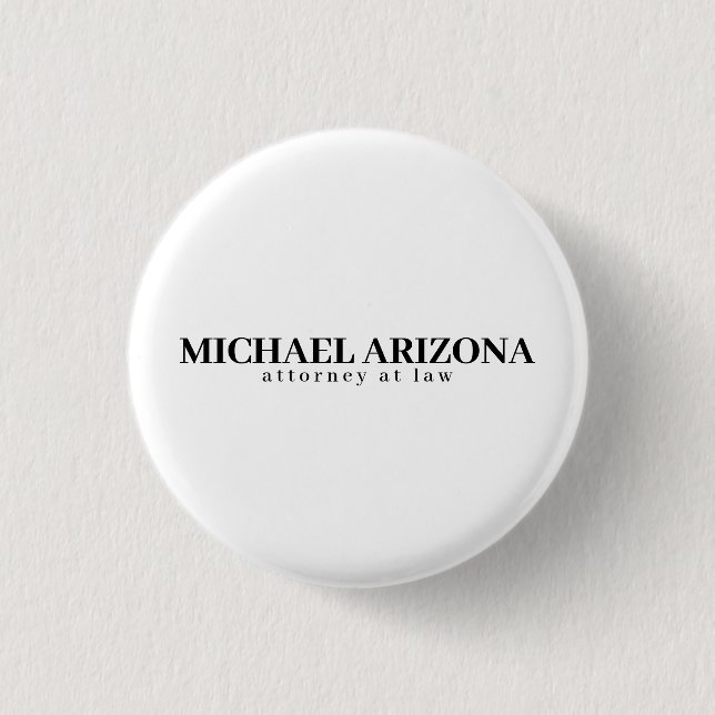 Black & White Minimalist Simple Plain  3 Cm Round Badge (Front)