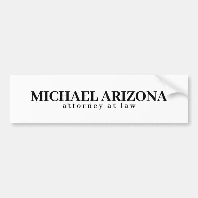 Black & White Minimalist Simple Plain  Bumper Sticker (Front)