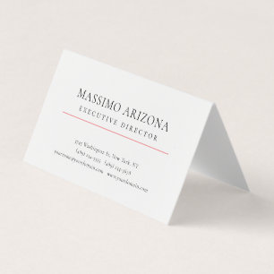 Black White Minimalist Simple Plain Business Card