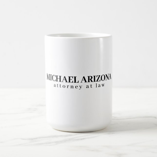 Black & White Minimalist Simple Plain  Coffee Mug (Center)