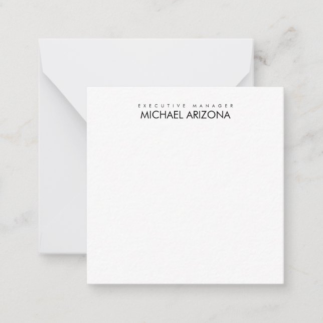 Black & White Minimalist Simple Plain Modern Card (Front)