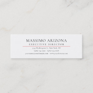 Black White Minimalist Simple Plain Modern Mini Business Card