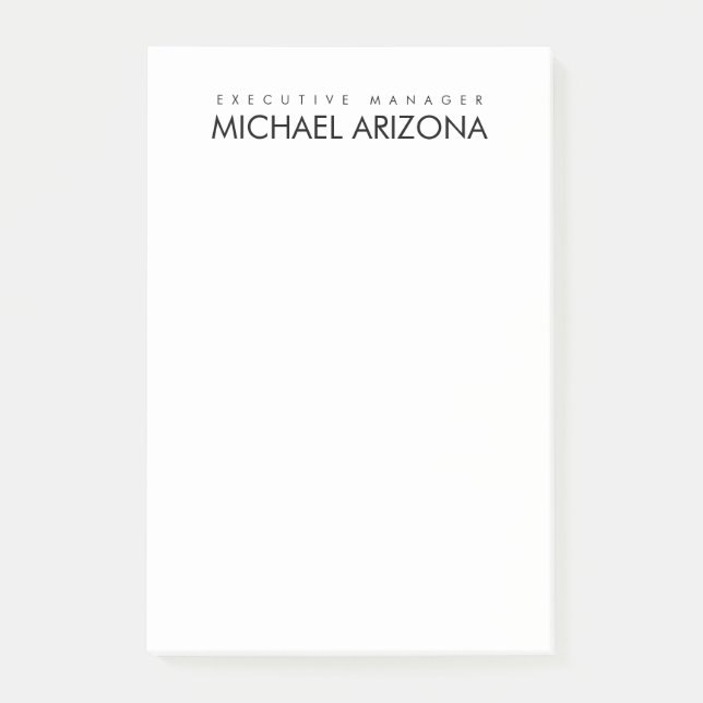 Black & White Minimalist Simple Plain Modern Post-it Notes (Front)