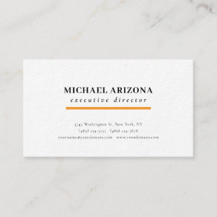 Black White Minimalist Simple Plain Premium Thick Business Card