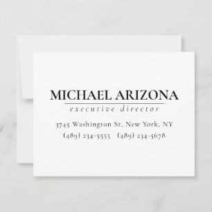 Black & White Minimalist Simple Plain  RSVP Card
