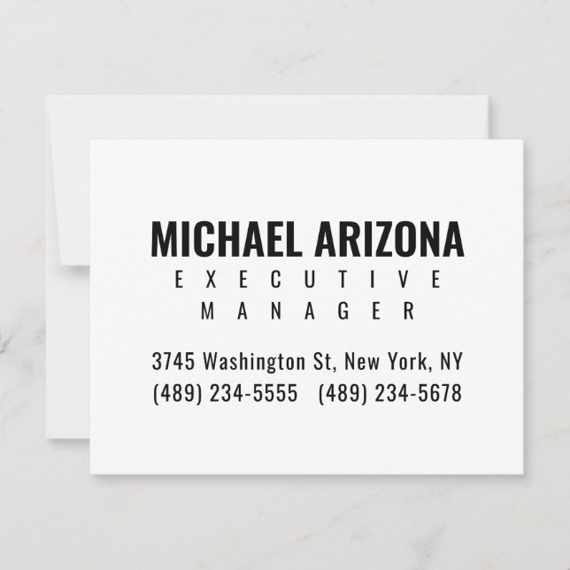 Black & White Minimalist Simple Plain  RSVP Card (Front)