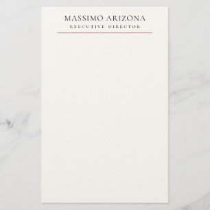 Black White Minimalist Simple Plain Stationery