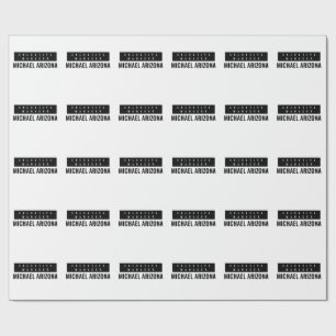 Black & White Minimalist Simple Plain  Wrapping Paper