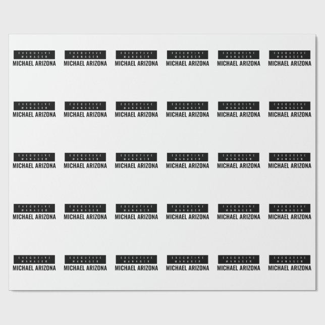 Black & White Minimalist Simple Plain  Wrapping Paper (Flat)