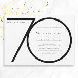 Black White Minimalist Surprise 70th Birthday  Invitation<br><div class="desc">Black White Minimalist Surprise 70th Birthday Invitation. Modern minimalist birthday invitation design,  simple yet classy and elegant. Great for a black & white themed party! This is a customisable template,  if you need some help customising it simply contact the designer by clicking on the 'Message' button below.</div>