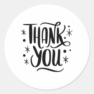 Black & White Minimalist Thank You Sticker