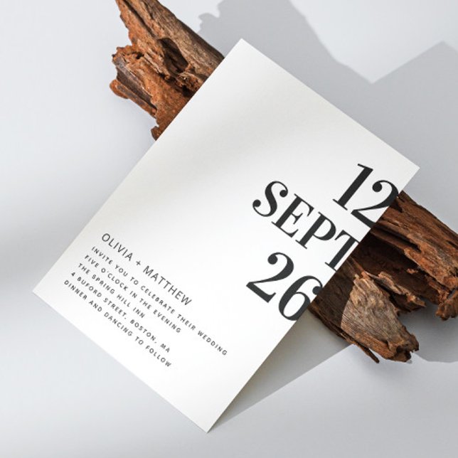 Black white minimalist typography wedding + QR Invitation (Creator Uploaded)