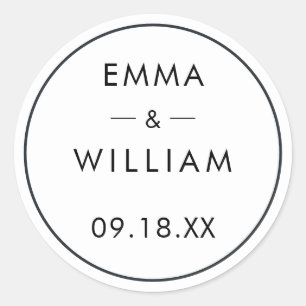 Black & White Minimalist Wedding 01 Sticker