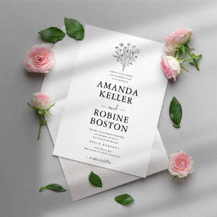 Black & White Minimalist Wedding Invitation