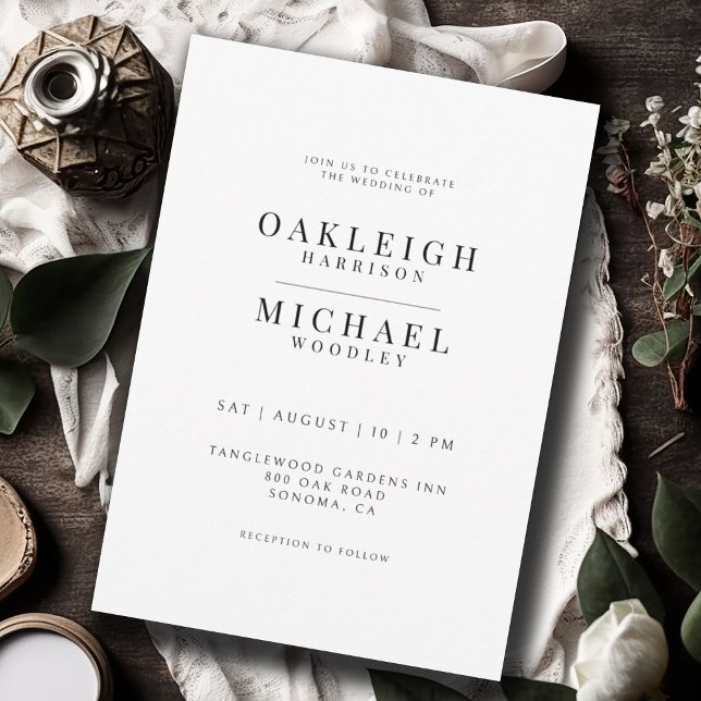  Black & White Minimalist Wedding  Invitation (Creator Uploaded)