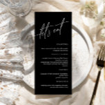 Black & White Minimalist Wedding Menu<br><div class="desc">*** Please enter H015 in the store search to find all matching items *** Or visit our Black & White Minimalist Collection. *** This high-quality design is easy to customise to match your wedding colours, styles and theme. For further customisation, please click the "Edit using Design Tool" link and use...</div>