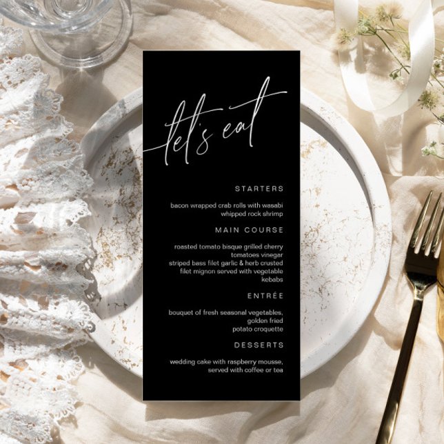 Black & White Minimalist Wedding Menu (Creator Uploaded)