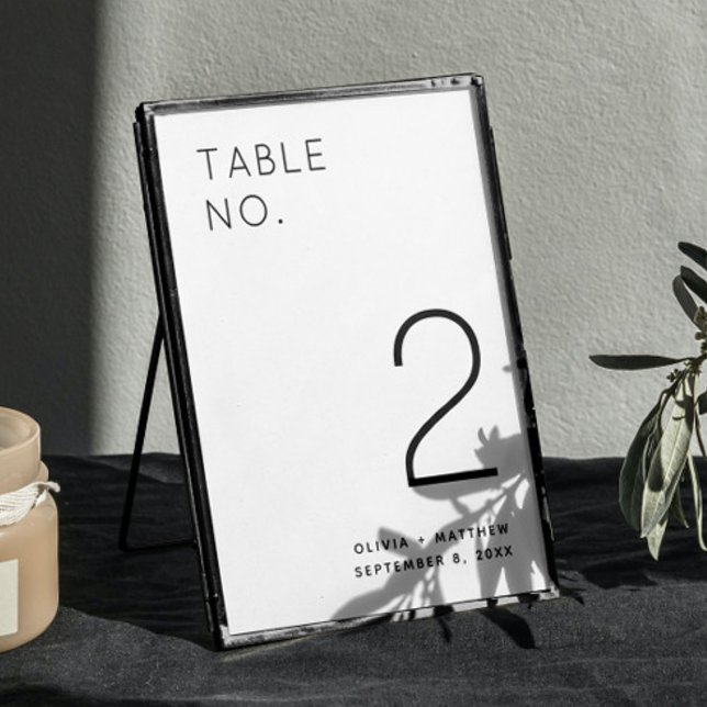 Black & White Minimalist Wedding | Simple Modern Table Number (Creator Uploaded)