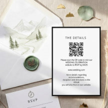 Black & White Minimalist with QR code wedding