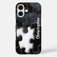 Black White Missing Puzzle Piece Template
