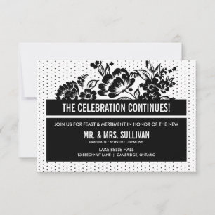 Black & White Mod Colour Block Reception Card