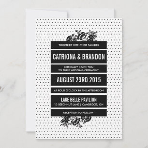 Black & White Mod Colour Block Wedding Invitation