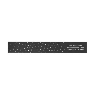 Black & White Mod Polka Dots Pattern Address Label