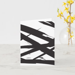 Black & White Modern Abstract Art Line Decorative Card
