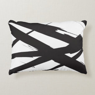 Black & White Modern Abstract Art Line Decorative Cushion